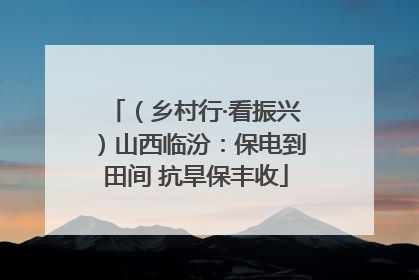 （乡村行·看振兴）山西临汾：保电到田间 抗旱保丰收