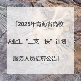 2025年青海省高校毕业生“三支一扶”计划服务人员招募公告
