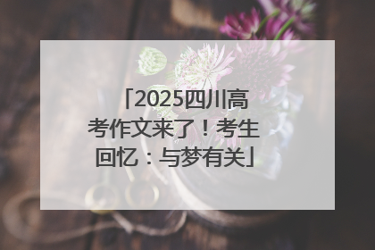 2025四川高考作文来了！考生回忆：与梦有关